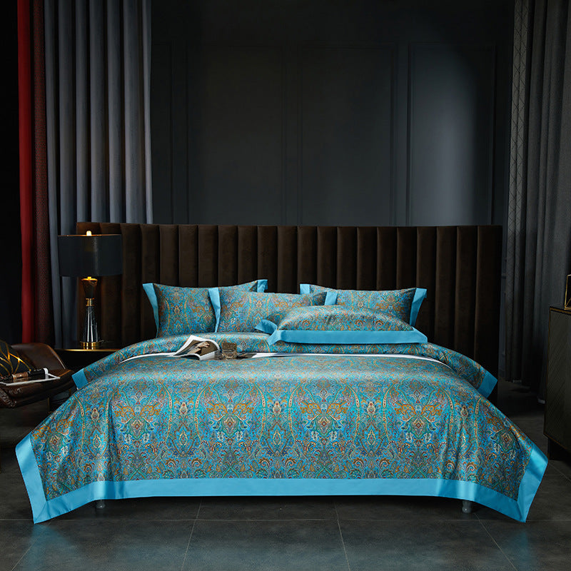 CasaFoyer 140TC Cotton Satin Digital Printed Four-piece Bedding Set