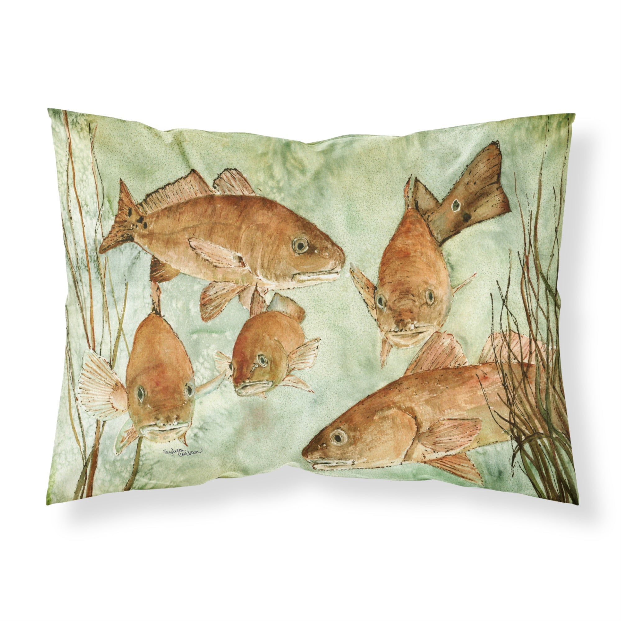 'Caroline'S Treasures Red Fish Swim Fabric Standard Pillowcase 8983Pillowcase, Multicolor'