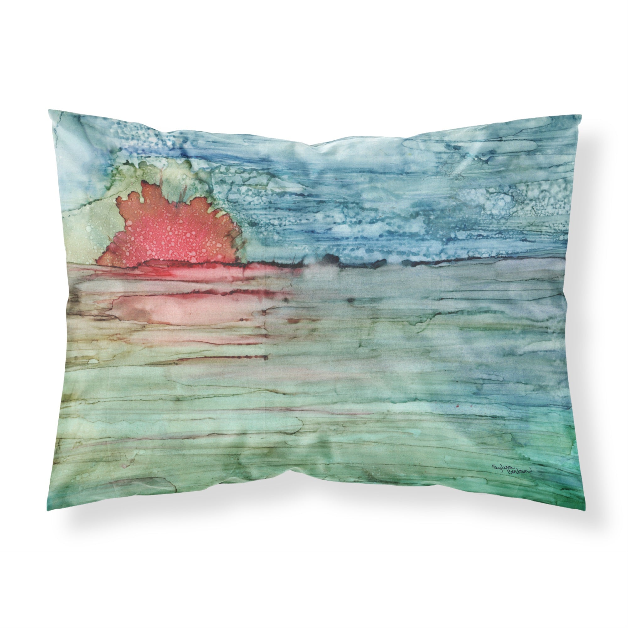 'Caroline'S Treasures Abstract Sunset On The Water Fabric Standard Pillowcase 8984Pillowcase, Multicolor'