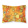 'Caroline'S Treasures Abstract Flowers In Oranges And Yellows Fabric Standard Pillowcase 8987Pillowcase, Multicolor'