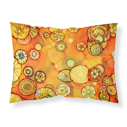 'Caroline'S Treasures Abstract Flowers In Oranges And Yellows Fabric Standard Pillowcase 8987Pillowcase, Multicolor'