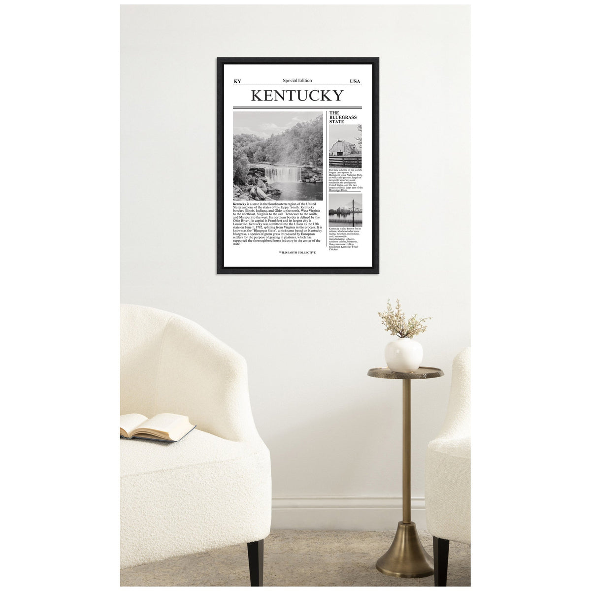 Kentucky Article by Megan Ryan Framed Canvas Wall Art Print