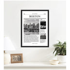 Boston Article by Megan Ryan Framed Canvas Wall Art Print