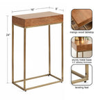 Karlsen Wood and Metal Slim Side Table