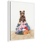 Sylvie Three Bears On Laundry Pile Framed Canvas by Amy Peterson
