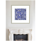 Framed Art Painted Flowers Blue by Carrie Cantwell