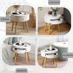 Nightstand With Storage Drawer, Bedside Table For Bedroom - White