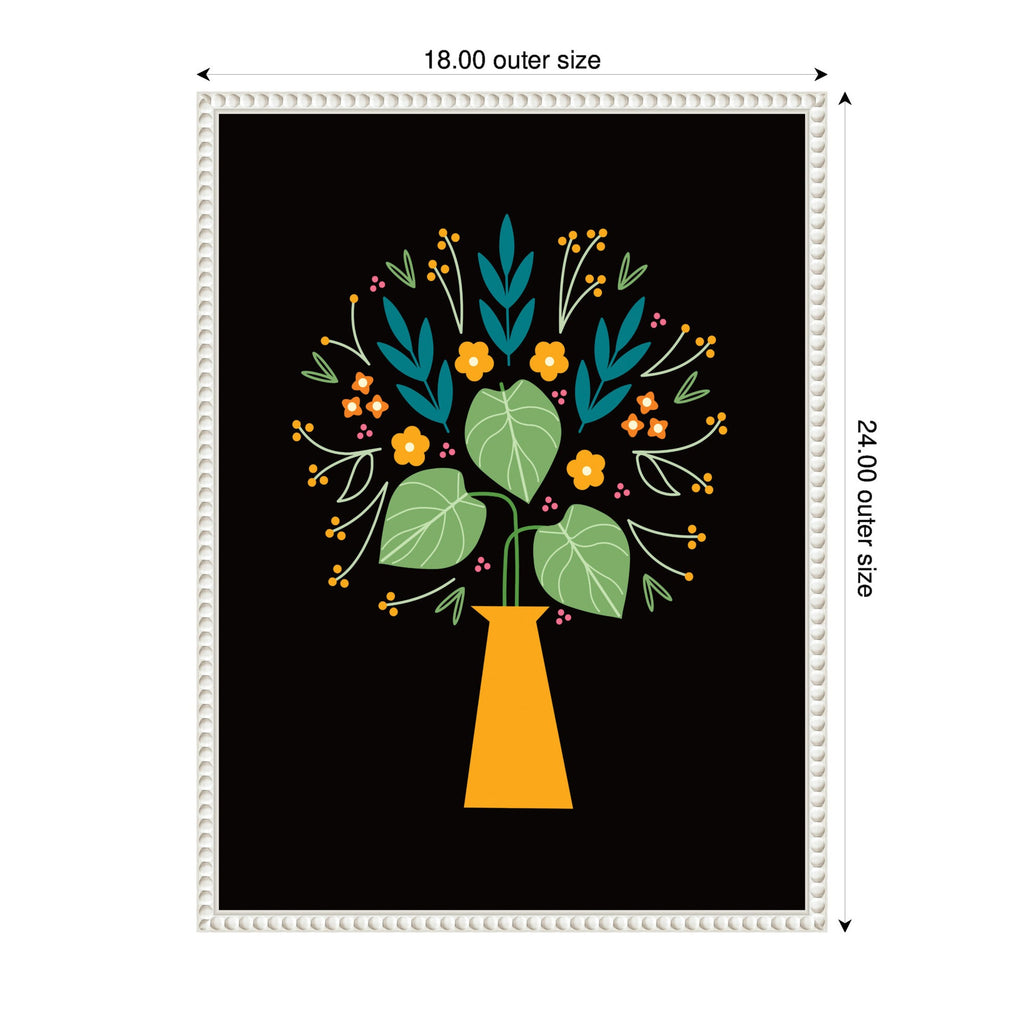Sylvie Floral Yellow Vase Framed Canvas by Amber Leaders