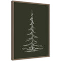 Sylvie Framed Canvas Minimalist Evergreen Trees Sketch 2 Green by The Creative Bunch Studio