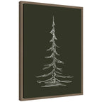Sylvie Framed Canvas Minimalist Evergreen Trees Sketch 2 Green by The Creative Bunch Studio