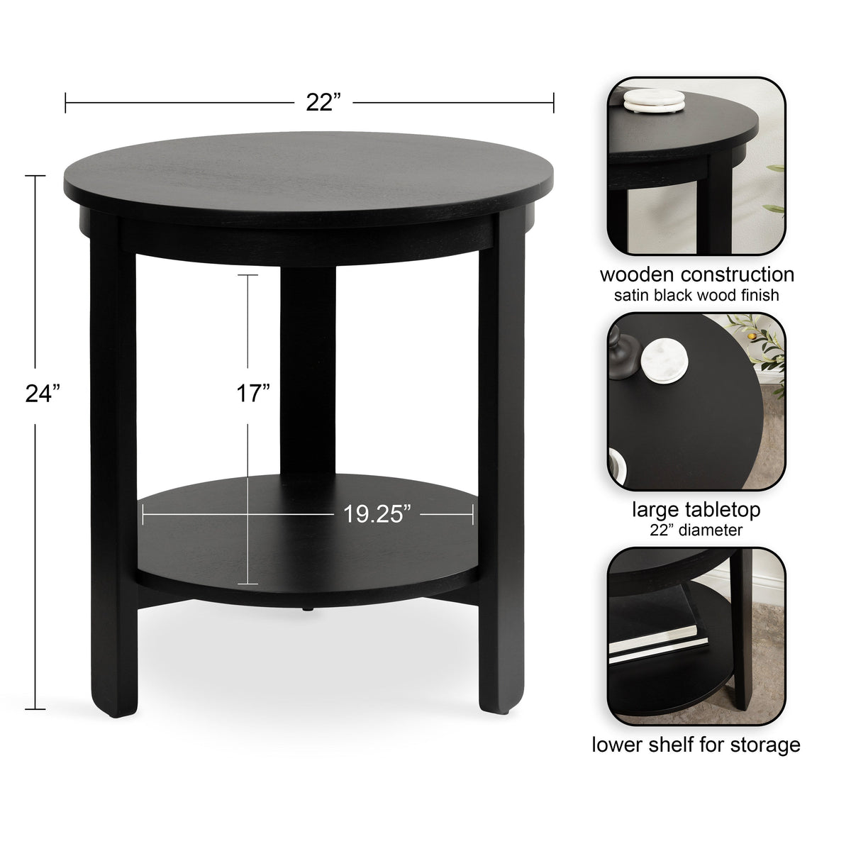 Foxford Round Wood Side Table
