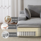 Oversized Chaise Lounge Chair Cozy Cloud Couch With 3 Throw Pillows And Wide Armrest
