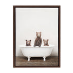 Sylvie Three Little Bears in Vintage Bathtub Framed Canvas by Amy Peterson Art Studio