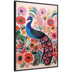 Bright Colorful Boho Peacock by The Creative Bunch Studio Framed Canvas Wall Art Print