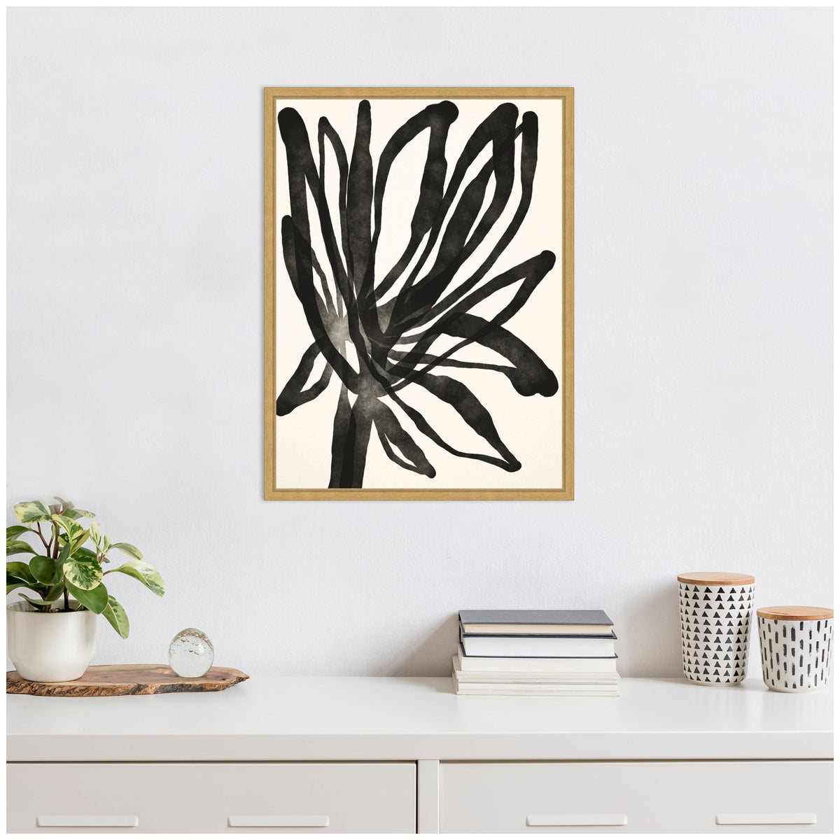 Sylvie Dark Floral Framed Canvas by Alicia Bock