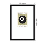 Lucky You Lucky Me Green Striped 8 Ball Print, Dopamine Decor for Home or Apartment Retro Poster by Lucky Guava Framed Wall Art Print