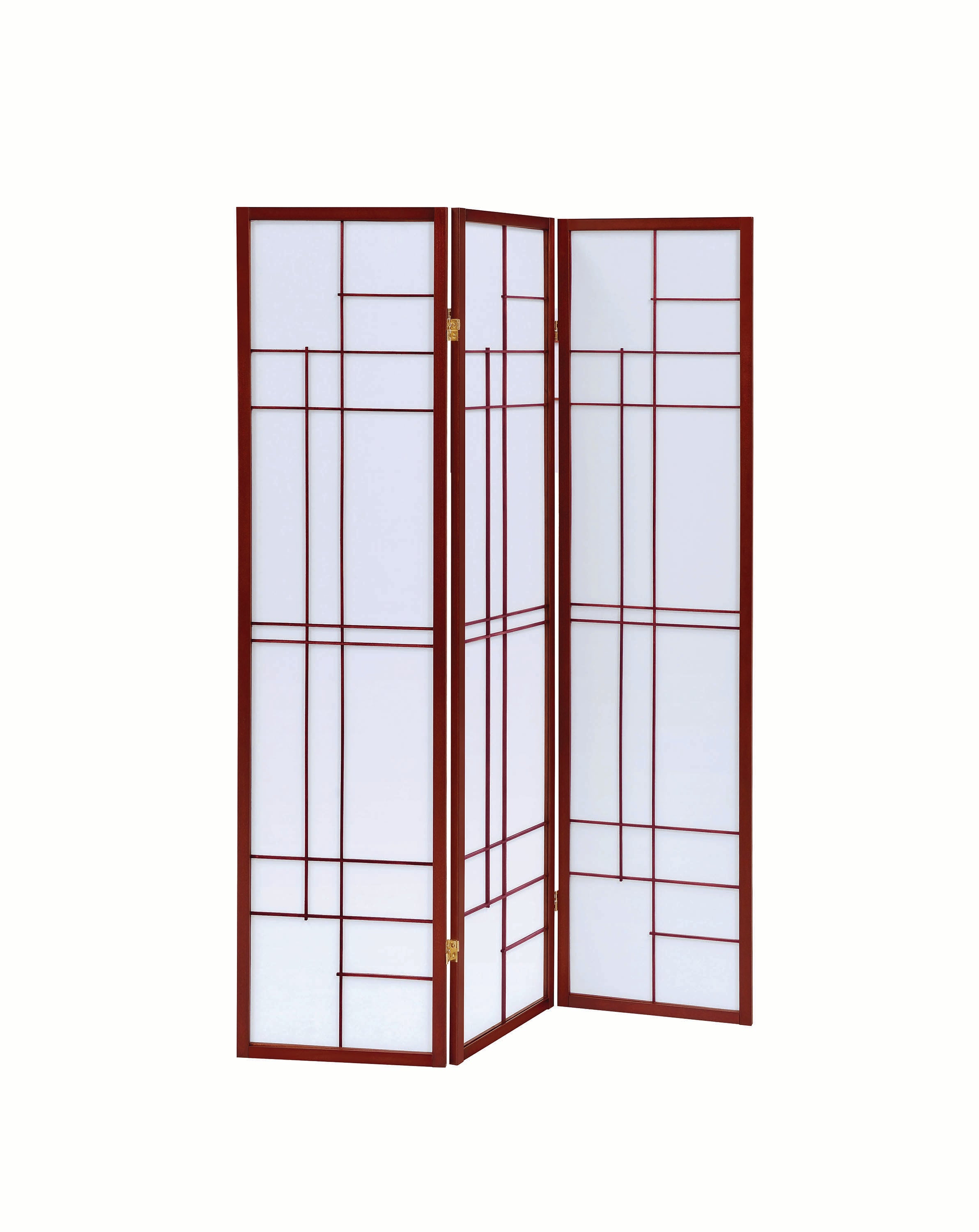 Transitional Brown Red ThreePanel Screen