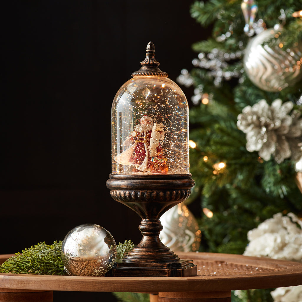 Melrose Plastic Led Snow Globe With Santa, Christmas, 12.5”H, 6 Hour Timer, Batteries Not Included, Usb Cord Included