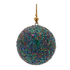 Melrose Glass Beads And Plastic Christmas Hanging Ball Ornament, 3”D, Holiday Season Decoration