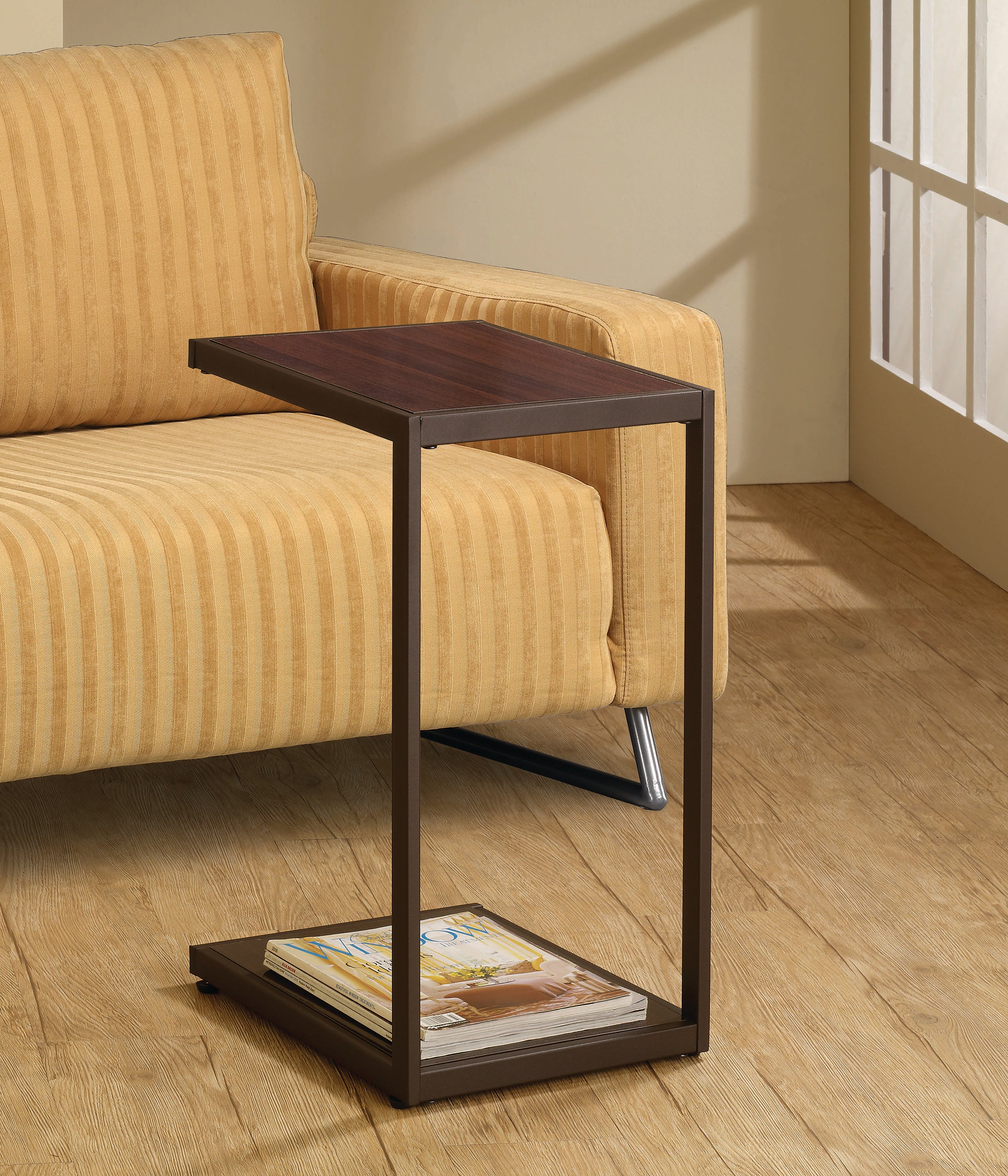 Contemporary Brown Snack Table