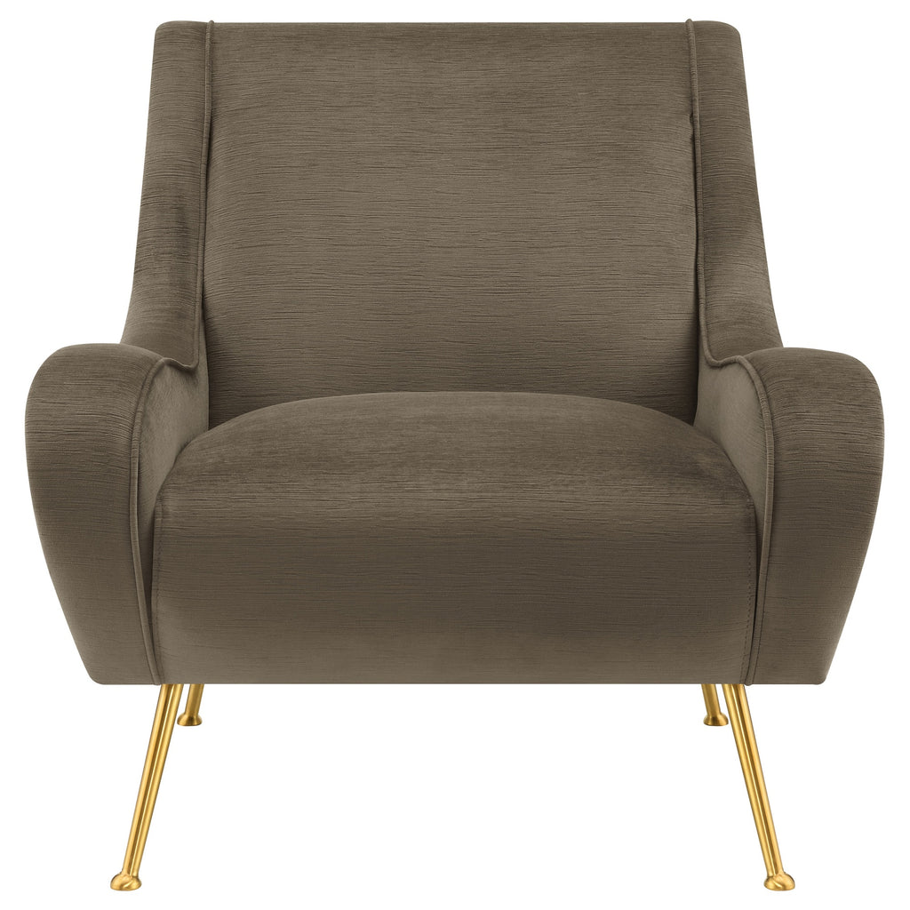 Coaster Home Furnishings Ricci Upholstered Saddle Arms Accent Chair Truffle And Gold