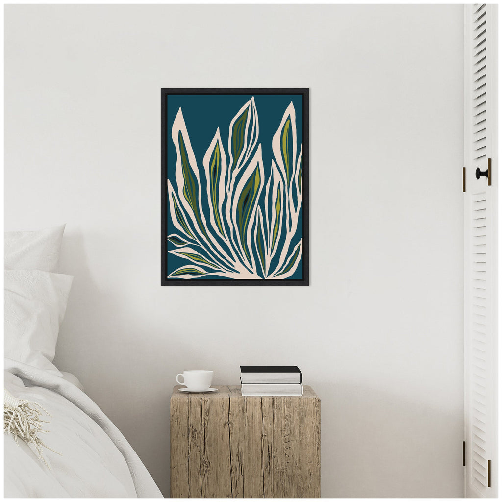 Sylvie Blue Flora 2 Framed Canvas by Alicia Bock