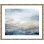 Framed Art Tonal Abstract Oceanic Nautical Serenity Blue Horizontal by The Creative Bunch Studio