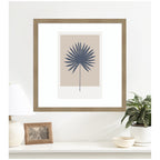 Muted Tan and Blue Colorblock Botanical Palm by The Creative Bunch Studio Framed Wall Art Print