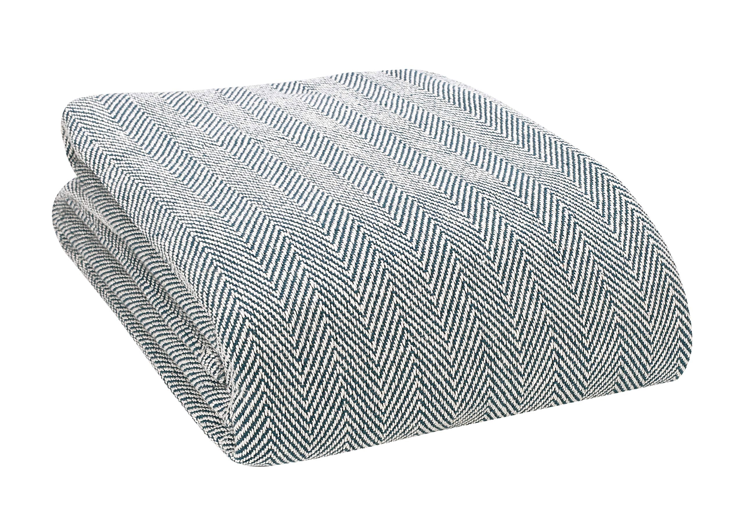 Glamburg 100% Soft And Breathable Cotton Thermal Blanket Twin Teal - Perfect For Layering Any Bed For All Season