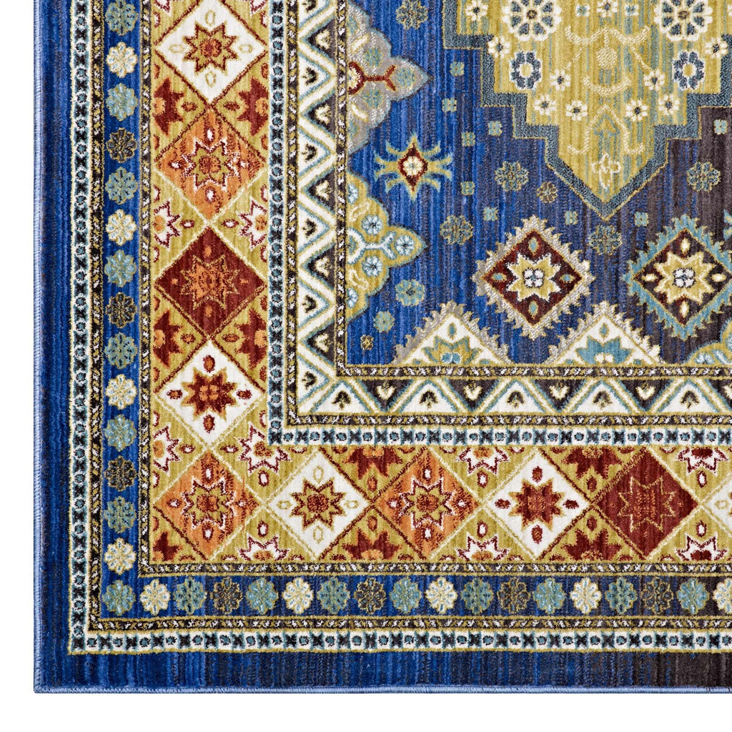 Modway Atzi Distressed Southwestern Diamond Floral Area Rug, 4X6, Multicolored