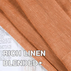 H.Versailtex Linen Curtains Natural Linen Blended Curtain Panels For Living Room/Light Reducing Linen Semi Sheer Curtains 2 Pane