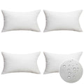 Home Brilliant Outdoor Lumbar Pillow Covers Waterproof White Throw Pillow Covers For Couch Patio Bench Chair, 12 X 20 Inch, Set