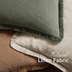 Miulee Decorative Throw Pillow Covers Neutral Linen Fringe Throw Pillows Euro Shams Set Of 2 Brown Boho Farmhouse Cushion Covers For Couch Sofa Bed Living Room Spring Home Decor 22X22 Inch