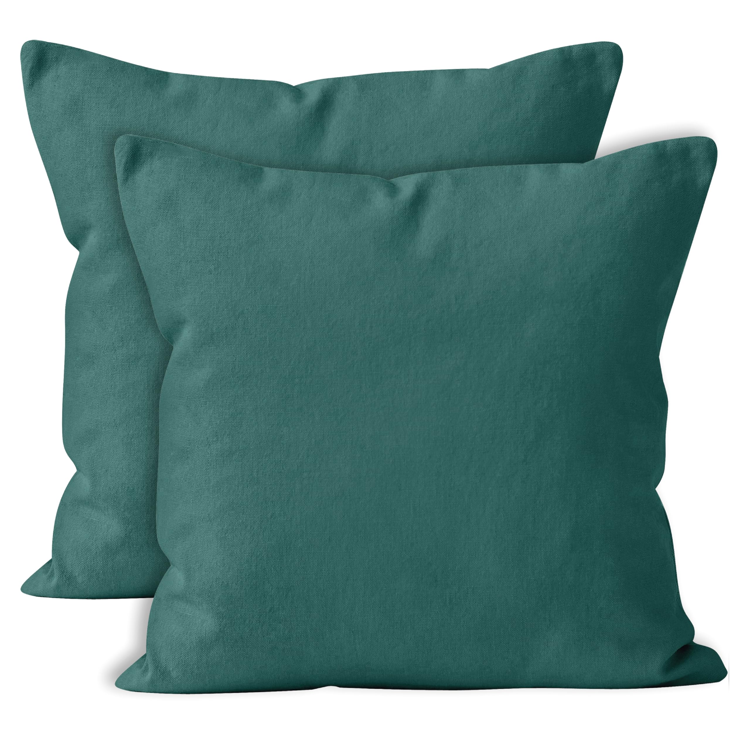 Encasa Xo Throw Pillow Covers 24X24 In Set Of 2 Emerald | No Inserts | Cotton Pillow Covers For Living Room, Bed, Sofa, Couch |