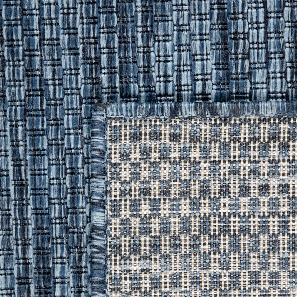 Solid Outdoor Rug For Patio Or Balcony Weatherproof In Mottled Blue, Size: 5'3' X 7'3'