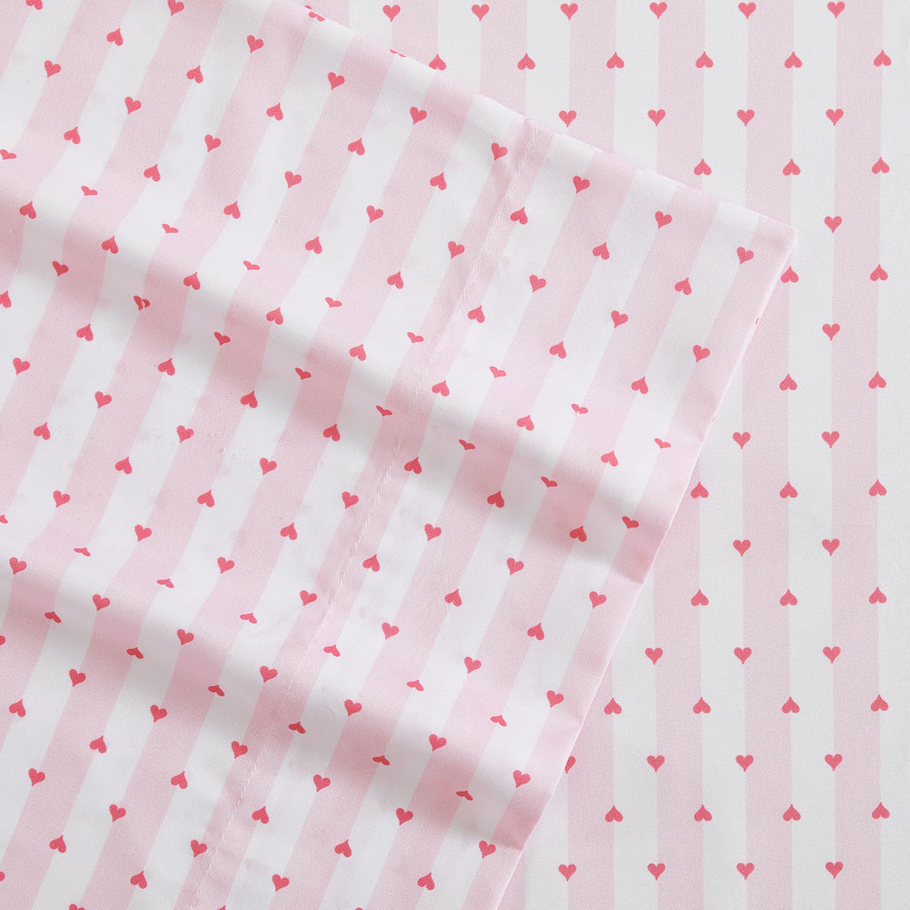 Betsey Johnson - Queen Bed Sheets, Soft & Lightweight Bedding, Fade & Wrinkle Resistant (Wonderland Stripe Pink, Queen)