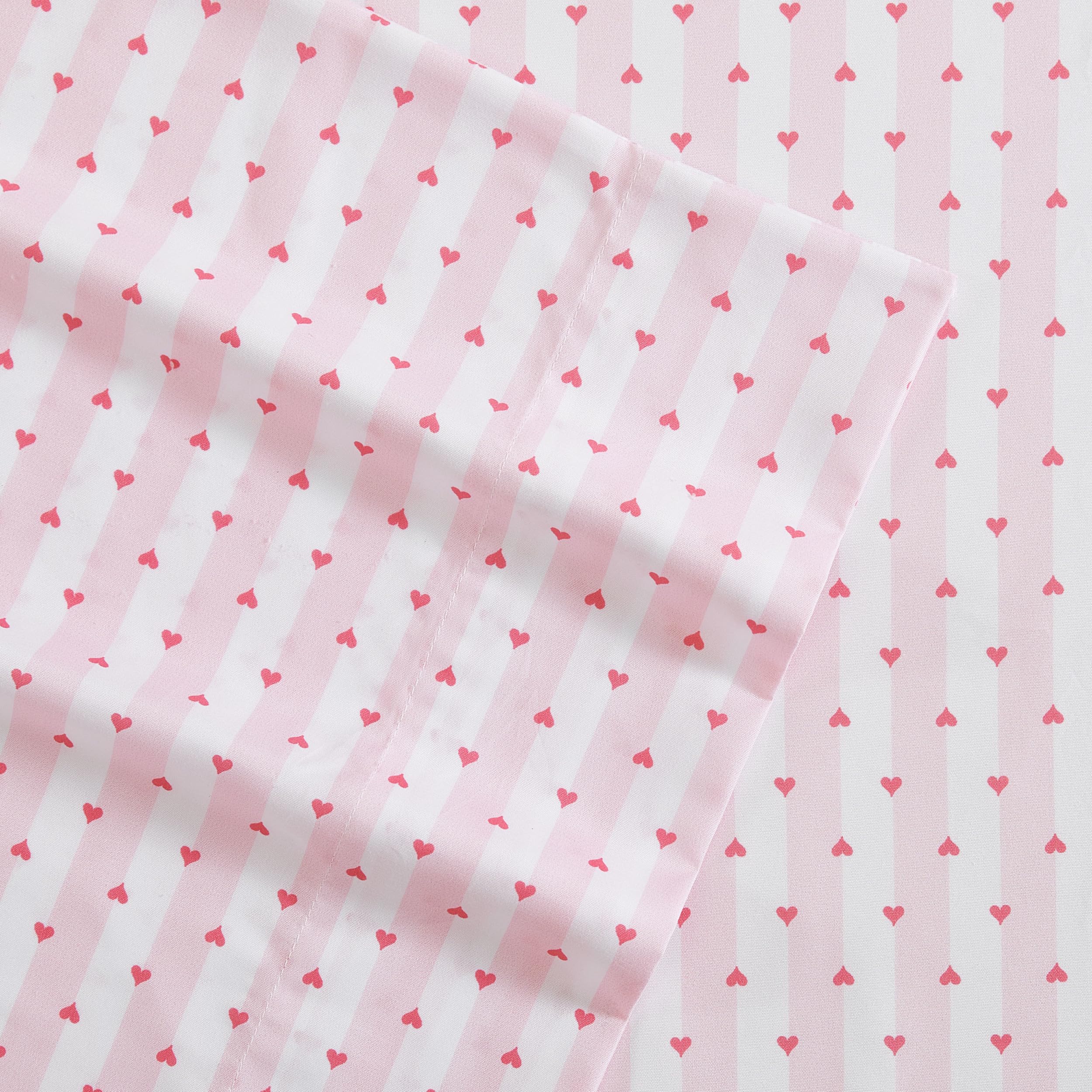 Betsey Johnson - Queen Bed Sheets, Soft & Lightweight Bedding, Fade & Wrinkle Resistant (Wonderland Stripe Pink, Queen)