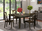East West Furniture PFBO5-CAP-W 5 Piece Dining Room Furniture Set Includes a Square Kitchen Table with Butterfly Leaf and 4 Dining Chairs, 54x54 Inch, Cappuccino