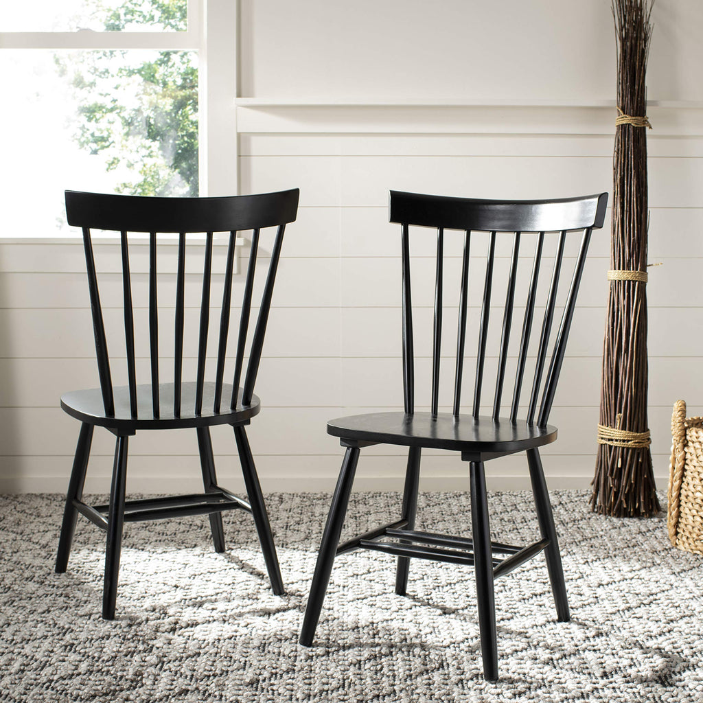 Safavieh Parker Spindle Windsor Set Of 2 Dining Chair, 17, Black
