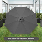Simple Deluxe 9Ft Outdoor Patio Umbrella Table Market Umbrella With Push Button Tilt And Crank, 8 Sturdy Ribs, Uv Protection Waterproof For Garden, Lawn, Deck, Backyard, Pool, Grey