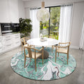 Addison Rugs Karina Akc39 Mint 8' X 8' Indoor Outdoor Round Rug, Easy Clean, Machine Washable, Non Shedding, Bedroom, Entry, Living Room, Dining Room, Kitchen, Patio Rug