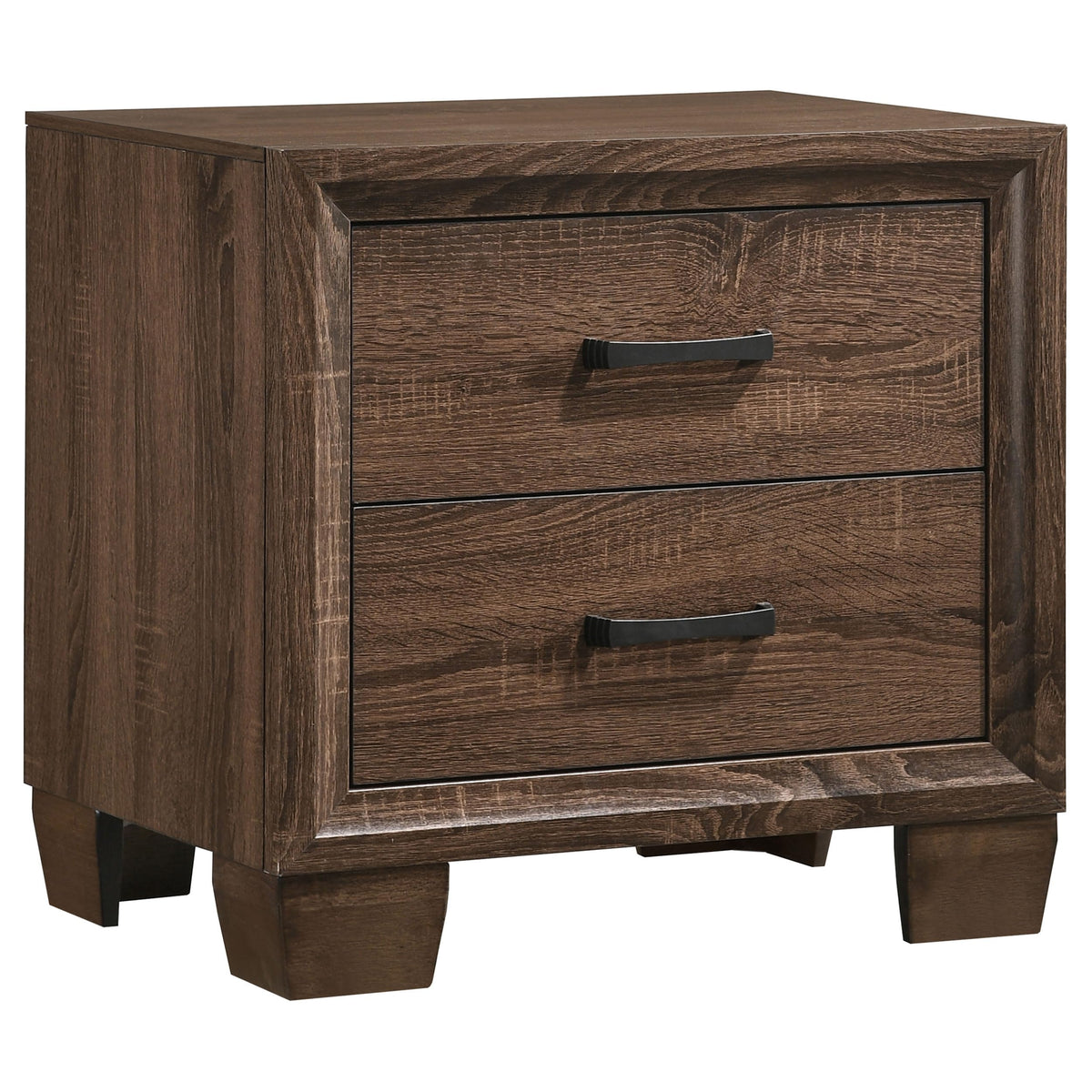 Coaster Home Furnishings Brandon Transitional Engineered Wood 2-Drawer Bedroom Nightstand Bedside Table Organizer Unit Warm Brown 205322