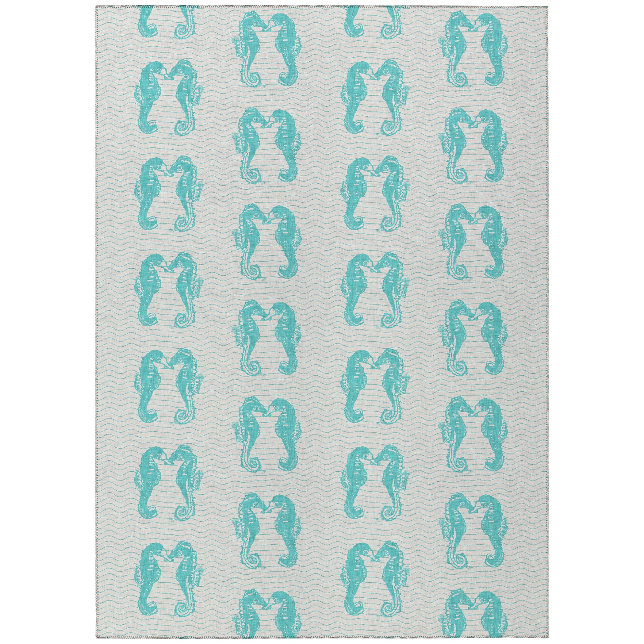Dalyn Rugs Seabreeze Sz15 Teal Washable 2'6" X 3'10" Indoor Outdoor Area Rug, Easy Clean, Machine Washable, Non Shedding, Bedroom, Living Room, Dining Room, Kitchen, Patio Rug