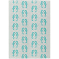 Addison Rugs Surfside Asr45 Aqua 8' X 10' Indoor Outdoor Area Rug, Easy Clean, Machine Washable, Non Shedding, Bedroom, Living Room, Dining Room, Kitchen, Patio Rug