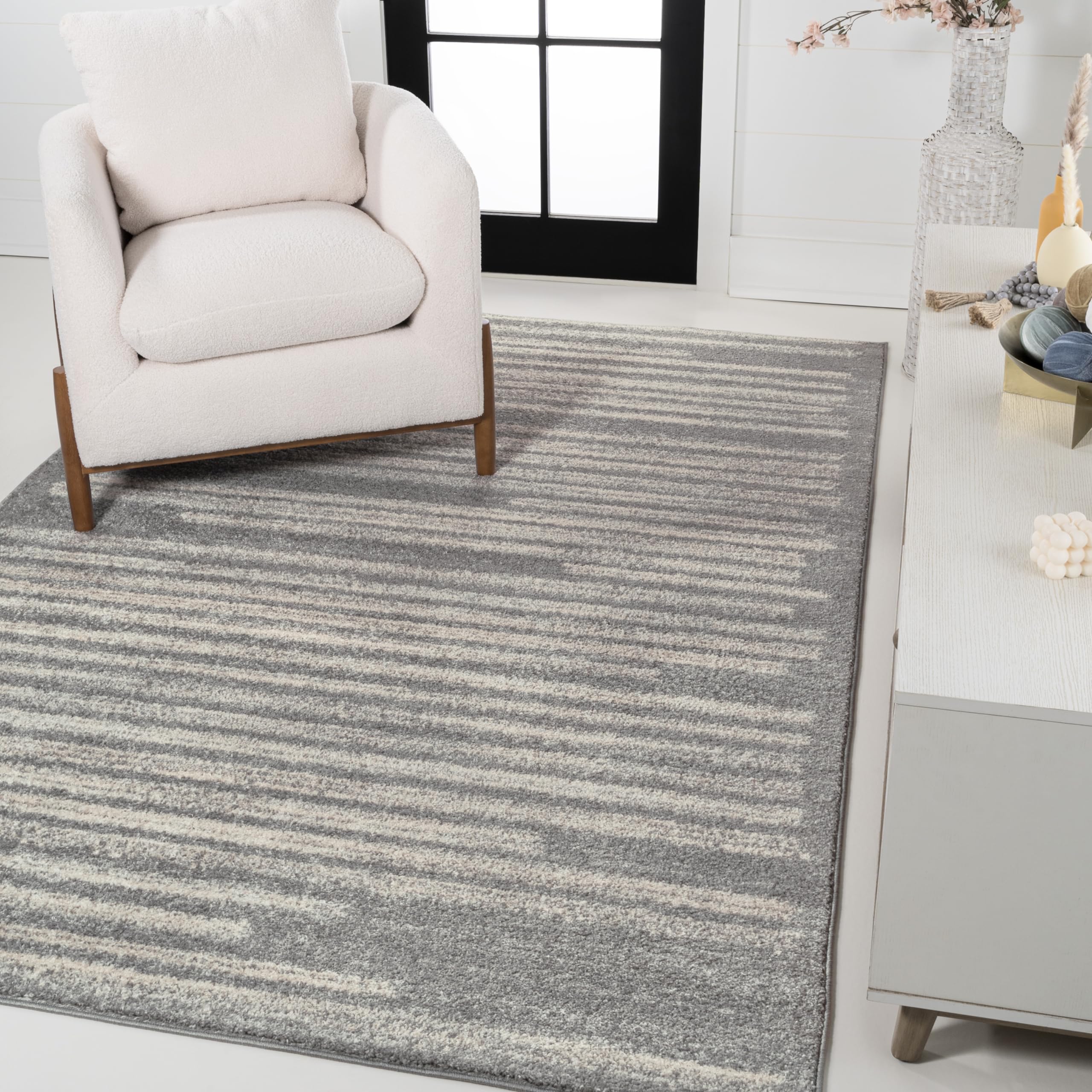 JONATHAN Y MOH207G-5 Khalil Modern Berber Stripe Area Rug, Contemporary, Bohemian, Scandinavian, Minimalistic, Rustic for Living