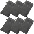 Made Easy Kit Bath Mitts - Pack of 6 - (6'' x 9'') European Style Washcloth with Loop (Charcoal, 6 x 9 inches)