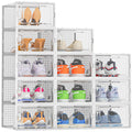 HOMIDEC Clear Shoe Storage Boxes, Stackable Shoe Organizer for Closet