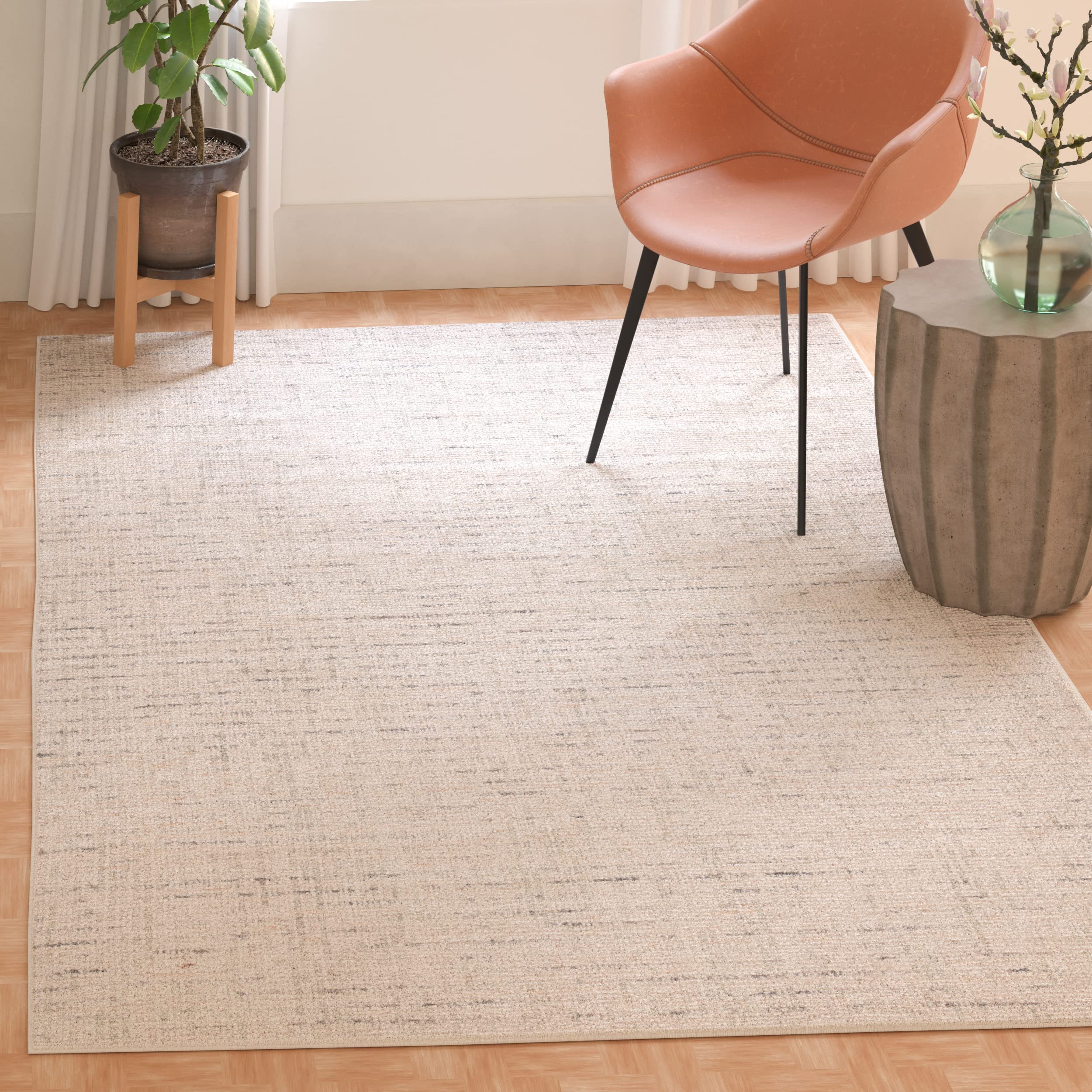 Safavieh Abstract Collection Area Rug - 6' X 9', Ivory & Light Grey, Handmade Wool, Ideal For High Traffic Areas In Living Room,
