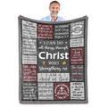 Fouca Christian Gifts For Men, Catholic/Religious Gifts For Men, I Can Do All Things Through Christ Blanket 60' X 50', Inspira