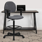 Flash Furniture Bruce Gray Fabric Drafting Chair with Adjustable Arms (Cylinders: 22.5''-27''H or 26''-30.5''H)